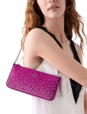 Kate Spade New York Gemini Studded Suede Mini Bag Beet