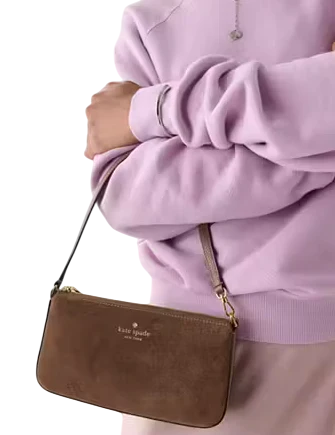 Kate Spade New York Gemini Suede Convertible Wristlet Hot Fudge