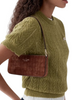 Kate Spade New York Gemini Suede Croc Mini Bag Chocolate Truffle