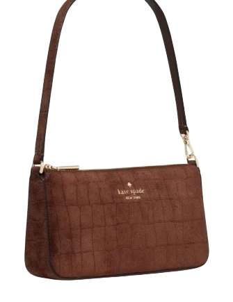 Kate Spade New York Gemini Suede Croc Mini Bag Chocolate Truffle