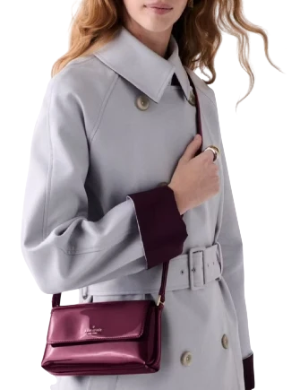 Kate Spade New York Gwen Patent Crossbody Bag Deep Cherry