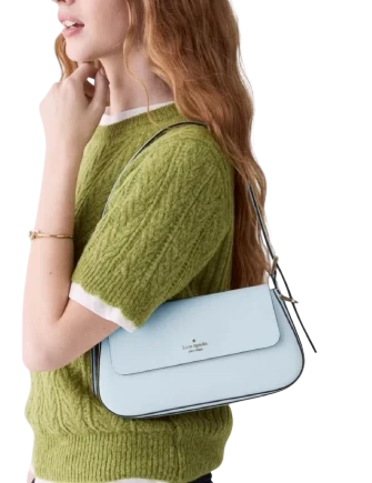 Kate Spade New York Gwen Textured Patent Shoulder Bag Ocean Fog