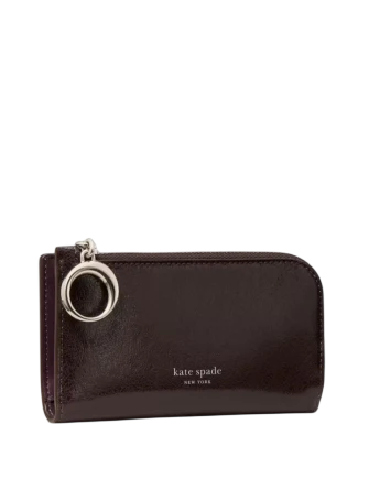 Kate Spade New York Halo Glazed Small Bifold Wallet Hot Fudge