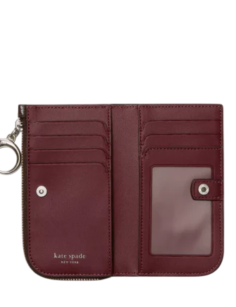 Kate Spade New York Halo Glazed Small Bifold Wallet Hot Fudge