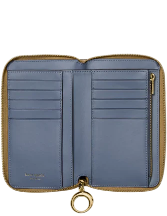 Kate Spade New York Halo Glazed Zip Around Wallet Dried Thyme
