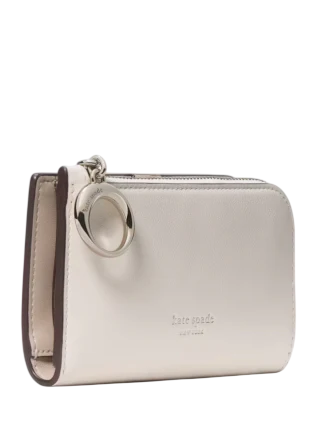 Kate Spade New York Halo Small Bifold Wallet Cream