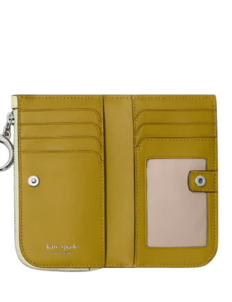 Kate Spade New York Halo Small Bifold Wallet Pale Citron