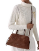 Kate Spade New York Harper Suede Croc Satchel Bag Chocolate Truffle