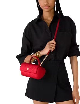 Kate Spade New York Heart Barrel Quilted Crossbody Ruby Red