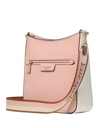 Kate Spade New York Hudson Colorblocked Pebbled Leather Messenger Crossbody  Rose Smoke 