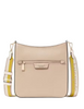 Kate Spade New York Hudson Colorblocked Pebbled Leather Messenger Crossbody Timeless Taupe