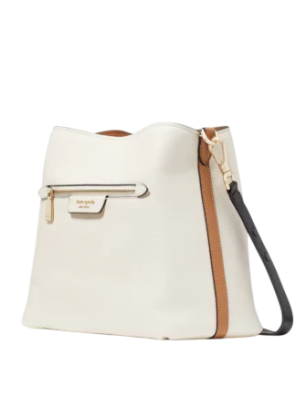 Kate Spade New York Hudson Colorblocked Pebbled Leather Shoulder Bag Parchment