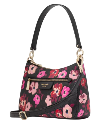 Kate Spade New York Hudson Fall Poppies Convertible Crossbody Black