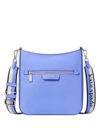 Kate Spade New York Hudson Pebbled Leather Large Messenger Crossbody Dark Periwinkle
