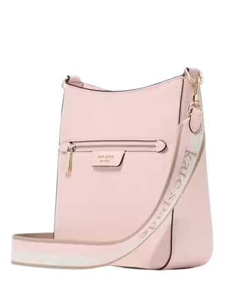 Kate Spade New York Hudson Pebbled Leather Messenger Crossbody Pastry Pink