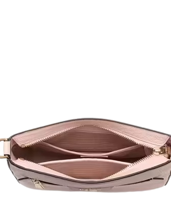 Kate Spade New York Hudson Pebbled Leather Messenger Crossbody Pastry Pink