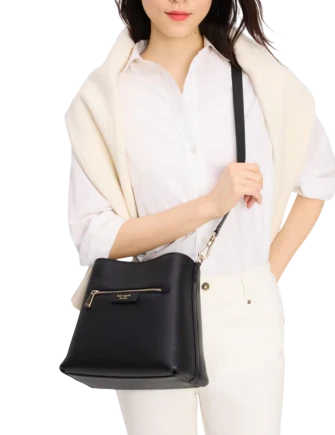 Kate Spade New York Hudson Pebbled Leather Shoulder Bag Black