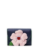 Kate Spade New York In The Garden Floral Applique Flap Card Case Parisian Navy 