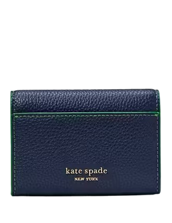 Kate Spade New York In The Garden Floral Applique Flap Card Case Parisian Navy 