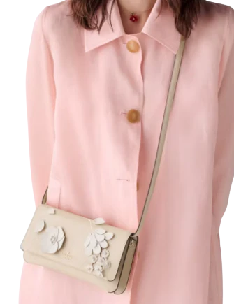 Kate Spade New York Ivy Floral Crossbody Bag Milk Glass