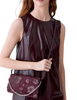 Kate Spade New York Ivy Floral Suede Crossbody Bag Deep Cherry 