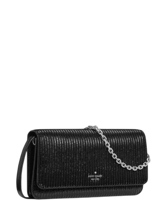 Kate Spade New York Ivy Shiny Quilted Crossbody Bag Black