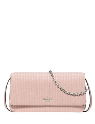 Kate Spade New York Ivy Shiny Quilted Crossbody Bag Rose Smoke