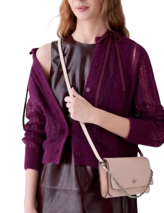 Kate Spade New York Ivy Shiny Quilted Crossbody Bag Rose Smoke