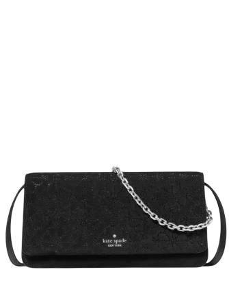 Kate Spade New York Ivy Spade Flower Crystal Suede Crossbody Bag