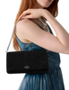 Kate Spade New York Ivy Spade Flower Crystal Suede Crossbody Bag Black 