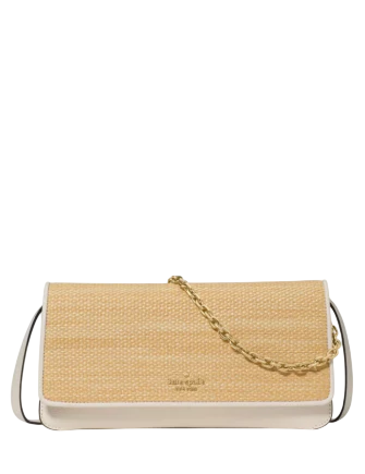 Kate Spade New York Ivy Straw Crossbody Bag  Natural 