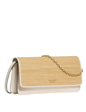 Kate Spade New York Ivy Straw Crossbody Bag  Natural 