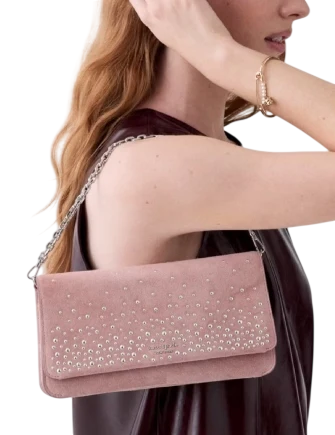 Kate Spade New York Ivy Studded Suede Crossbody Bag Dusk Rose