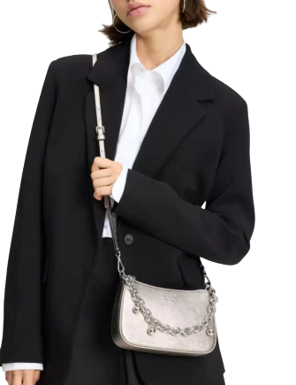 Kate Spade New York Jolie Metallic Small Convertible Crossbody Silver 