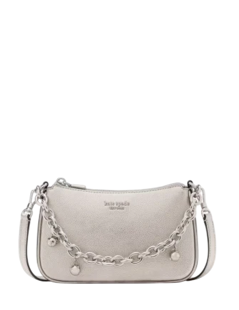 Kate Spade New York Jolie Metallic Small Convertible Crossbody Silver 