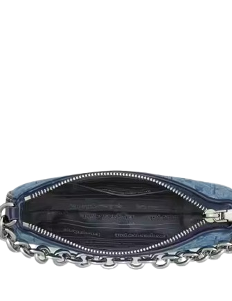 Kate Spade New York Jolie Spade Flower Jacquard Denim Small Convertible Crossbody Parisian Navy