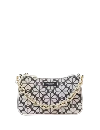 Kate Spade New York Jolie Spade Flower Jacquard Small Convertible Crossbody Charcoal Grey