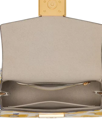 Kate Spade New York Katy Sunshine Floral Textured Leather Small Top-handle Bag Cream