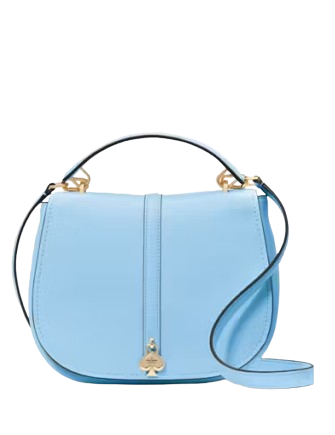 Kate Spade New York Kayla Pebbled Leather Saddle Bag Montauk Blue