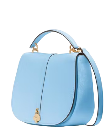 Kate Spade New York Kayla Pebbled Leather Saddle Bag Montauk Blue