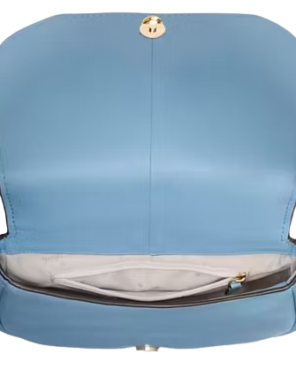 Kate Spade New York Kayla Pebbled Leather Saddle Bag Montauk Blue