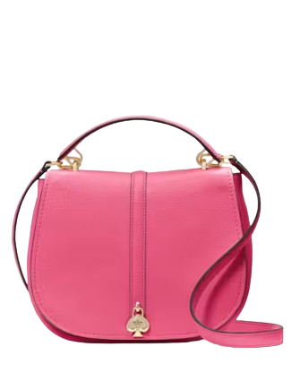 Kate Spade New York Kayla Pebbled Leather Saddle Bag Rose Oil