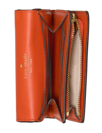 Kate Spade New York Kayla Small L-zip Wallet Fiery Orange