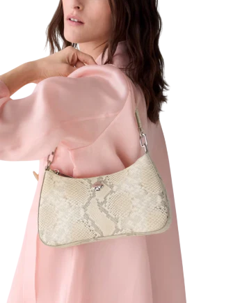 Kate Spade New York Kayla Snake Embossed Shoulder Bag  Natural 