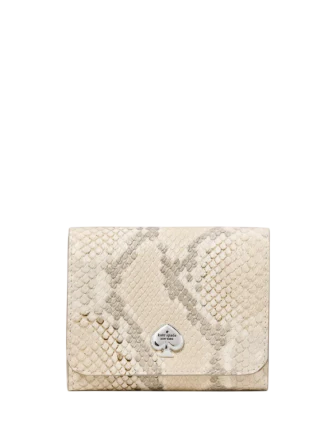 Kate Spade New York Kayla Snake Small L-zip Flap Wallet  Natural 