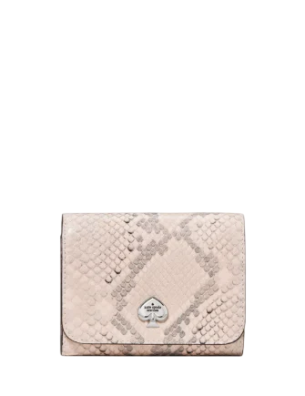 Kate Spade New York Kayla Snake Small L-zip Flap Wallet Pink