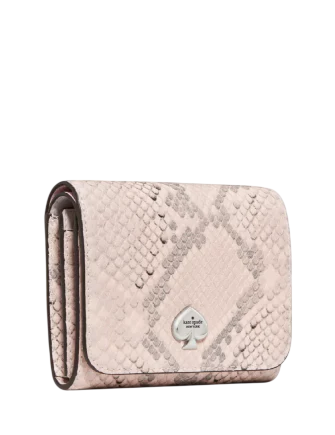 Kate Spade New York Kayla Snake Small L-zip Flap Wallet Pink