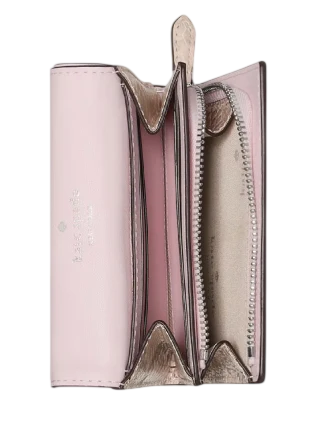Kate Spade New York Kayla Snake Small L-zip Flap Wallet Pink