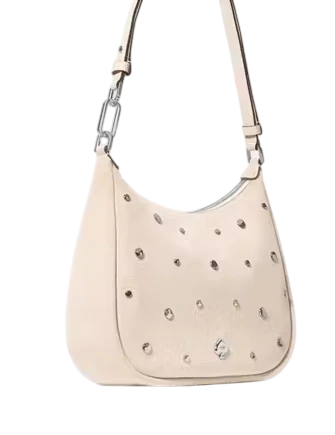 Kate Spade New York Kayla Suede Studs Large Shoulder Bag Milk Glass