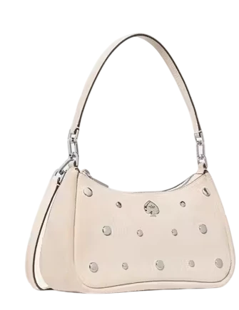 Kate Spade New York Kayla Suede Studs Small Convertible Shoulder Bag Milk Glass